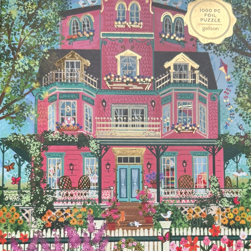 Galison Capeside Victorian 1000 Piece Foil Puzzle by Joy Laforme Complete